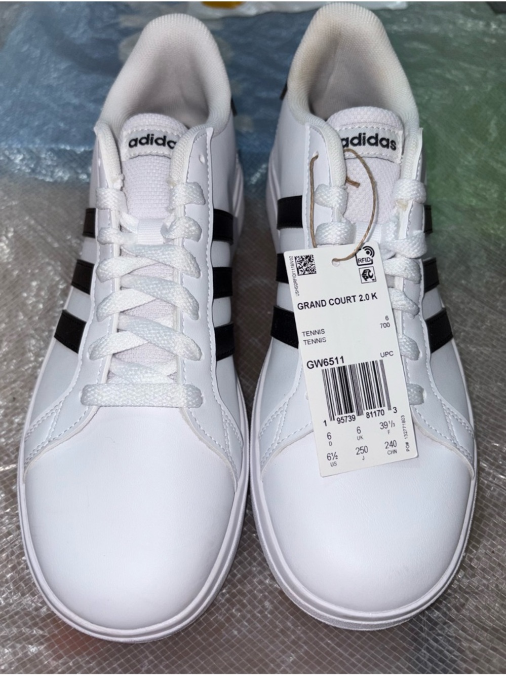 Adidas Unisex Big Kids Grand Court 2.0 K White GW6511 Size 6